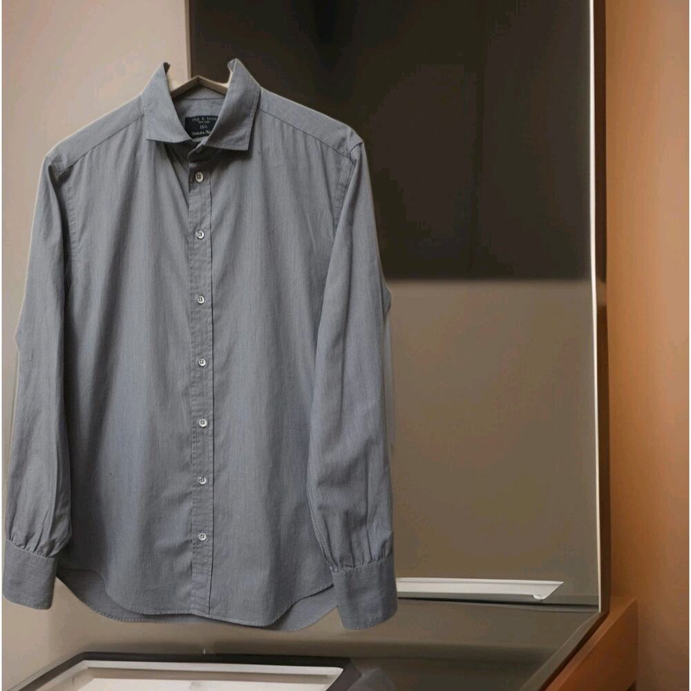 Rag & Bone NY Men's Button Up Long Sleeve Shirt, 15 1/2, Handmade in USA.